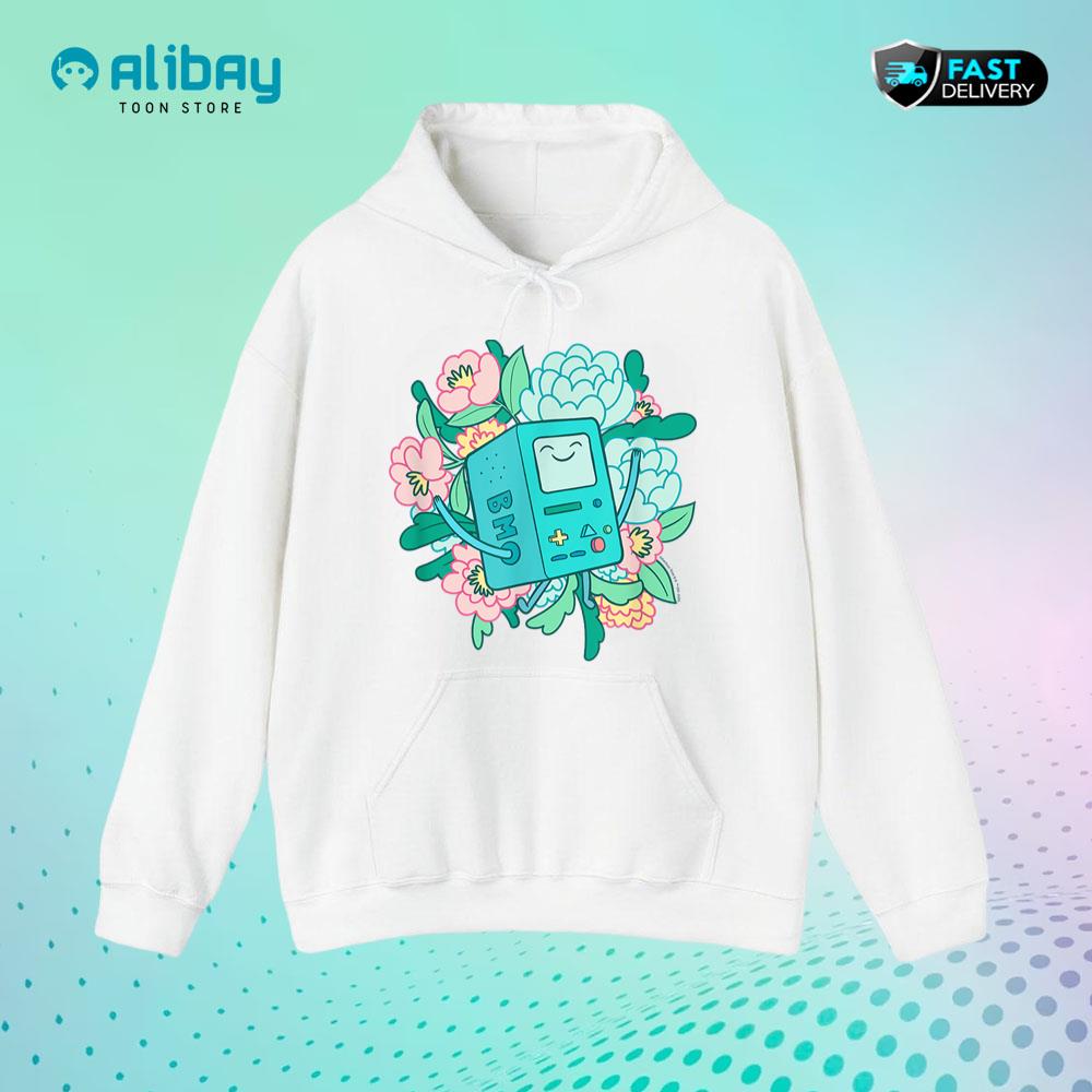 Adventure Time BMO Floral Smile Pullover Hoodie