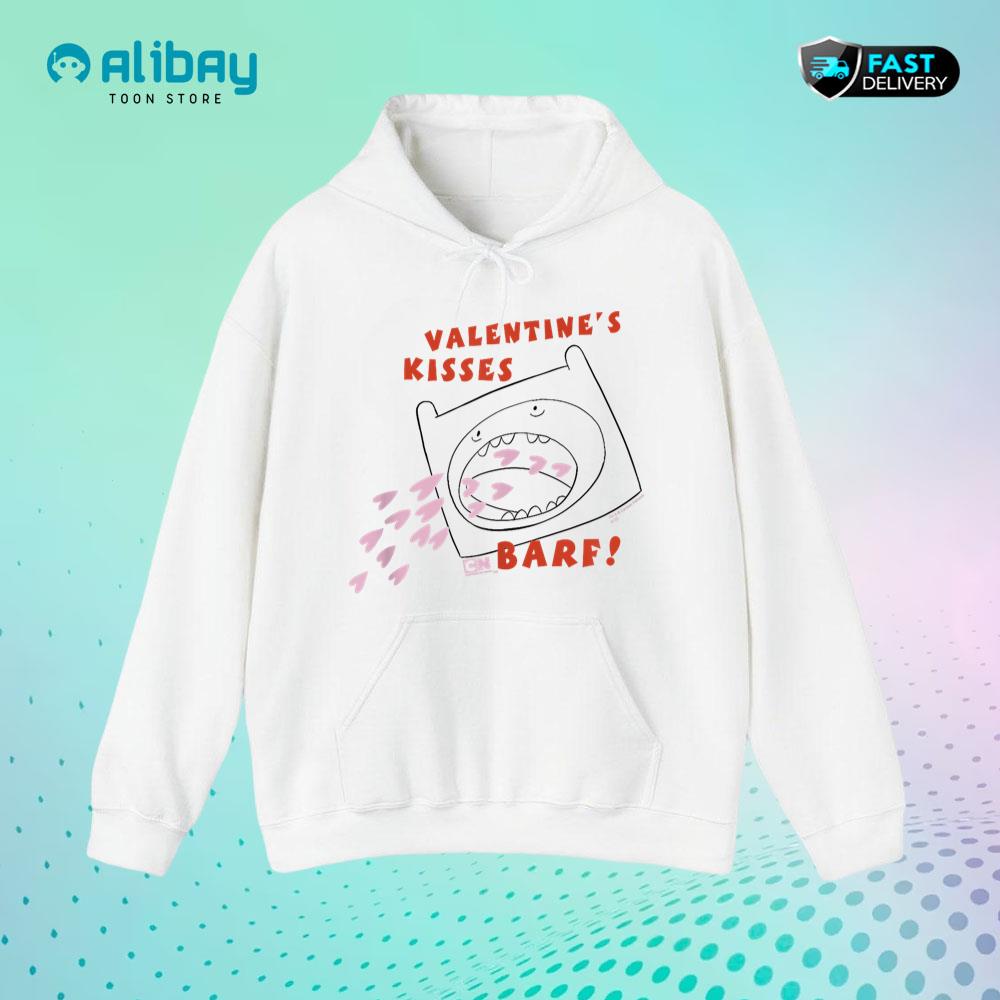 Adventure Time Finn Valentine's Kisses Pullover Hoodie