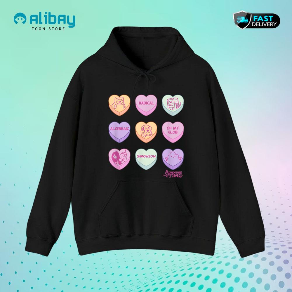 Adventure Time Valentine's Day Group Shot Candy Hearts Pullover Hoodie