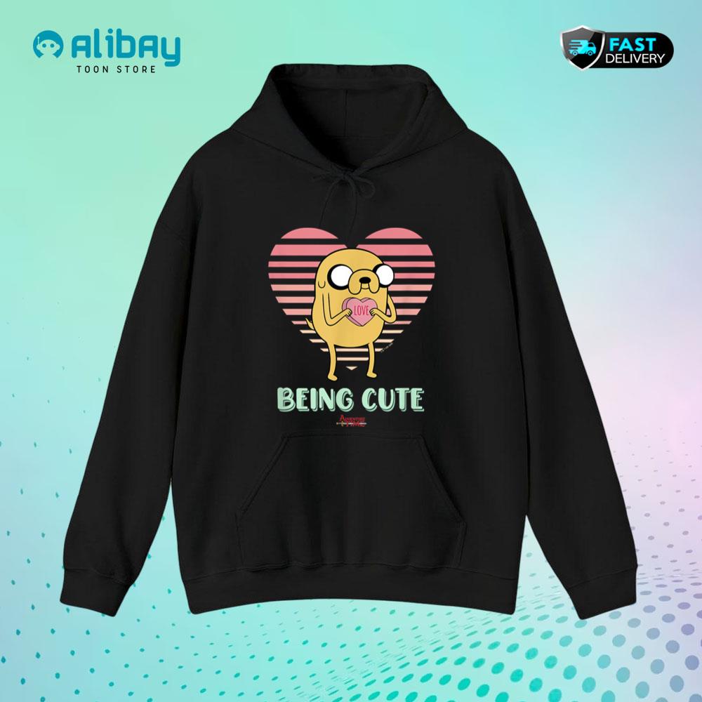 Adventure Time Valentine's Day Jake Being Cute Pullover Hoodie