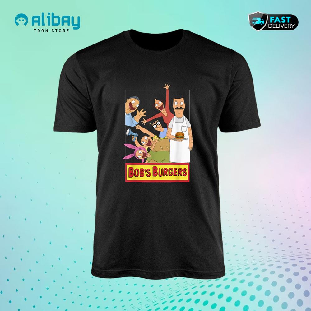 Bob's Burgers Family Shot & Teddy Logo T-Shirt