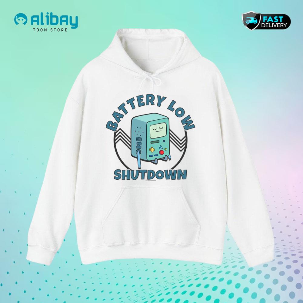 CN Adventure Time BMO Battery Low Shutdown Pullover Hoodie