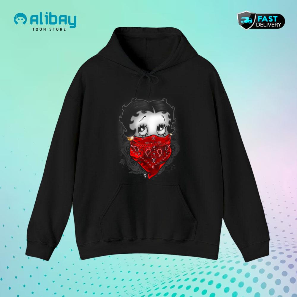 Betty Boop Bandana & Roses Pullover Hoodie