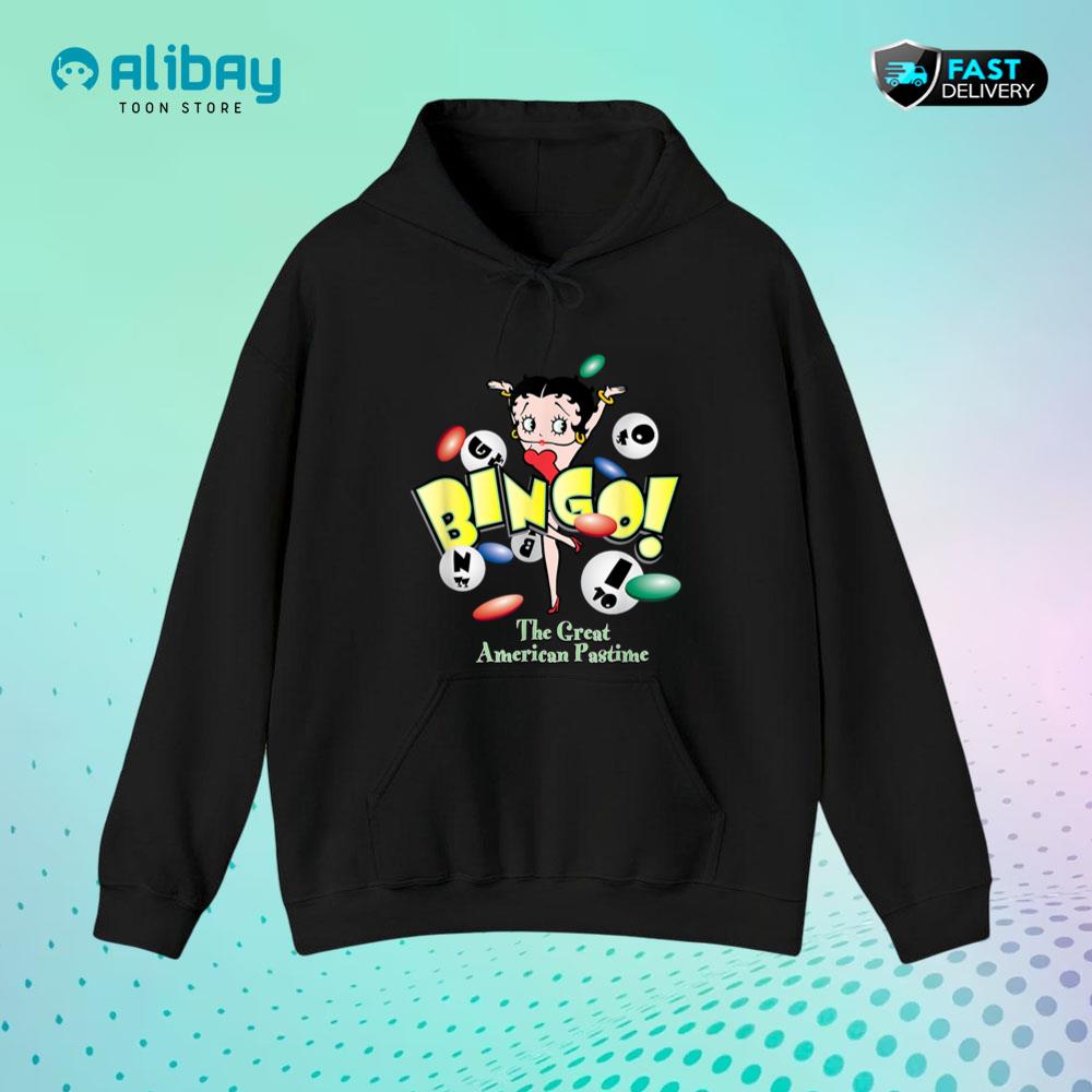 Betty Boop Bingo The Great American Pastime Pullover Hoodie