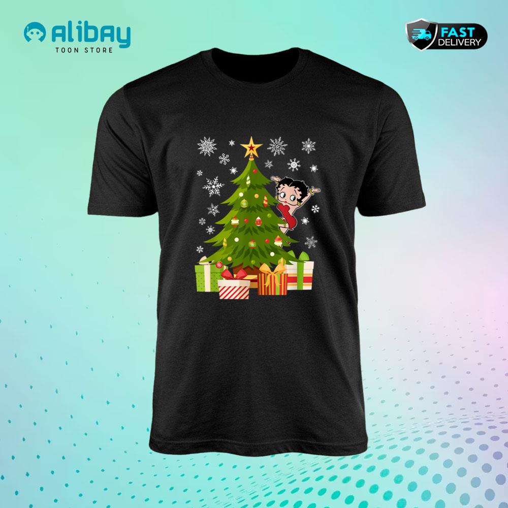 Betty Boop Christmas Decorating The Xmas Tree T-Shirt