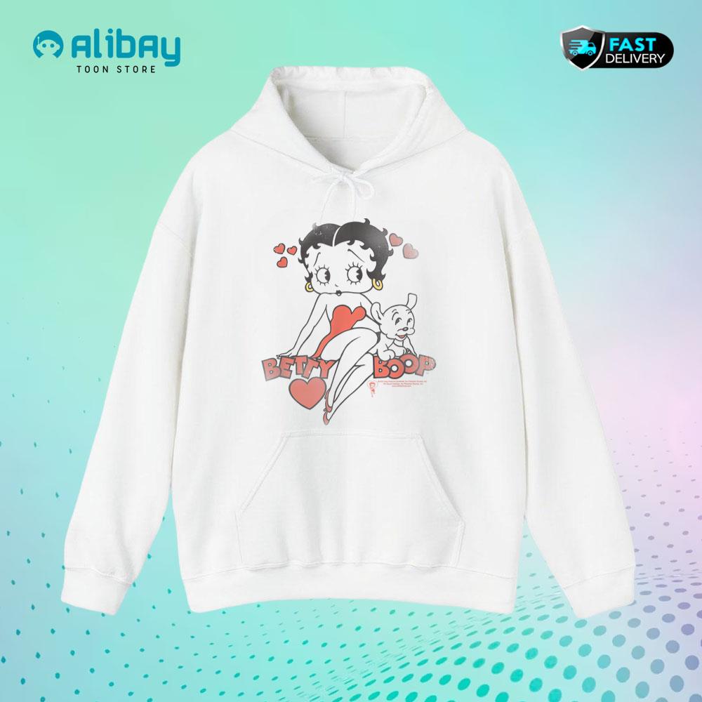 Betty Boop Classic With Pup Pullover Hoodie