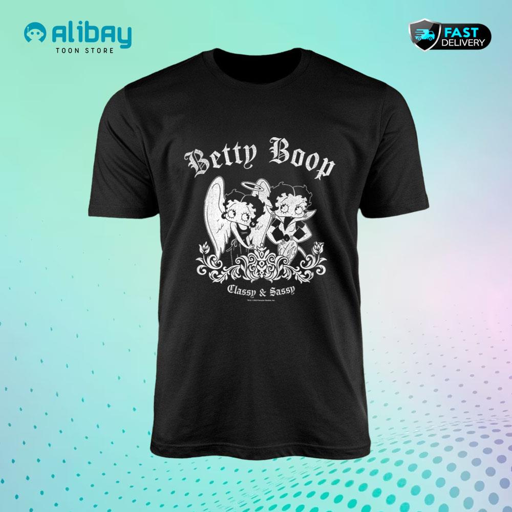 Betty Boop Classy & Sassy Angel & Demon Vintage Logo T-Shirt