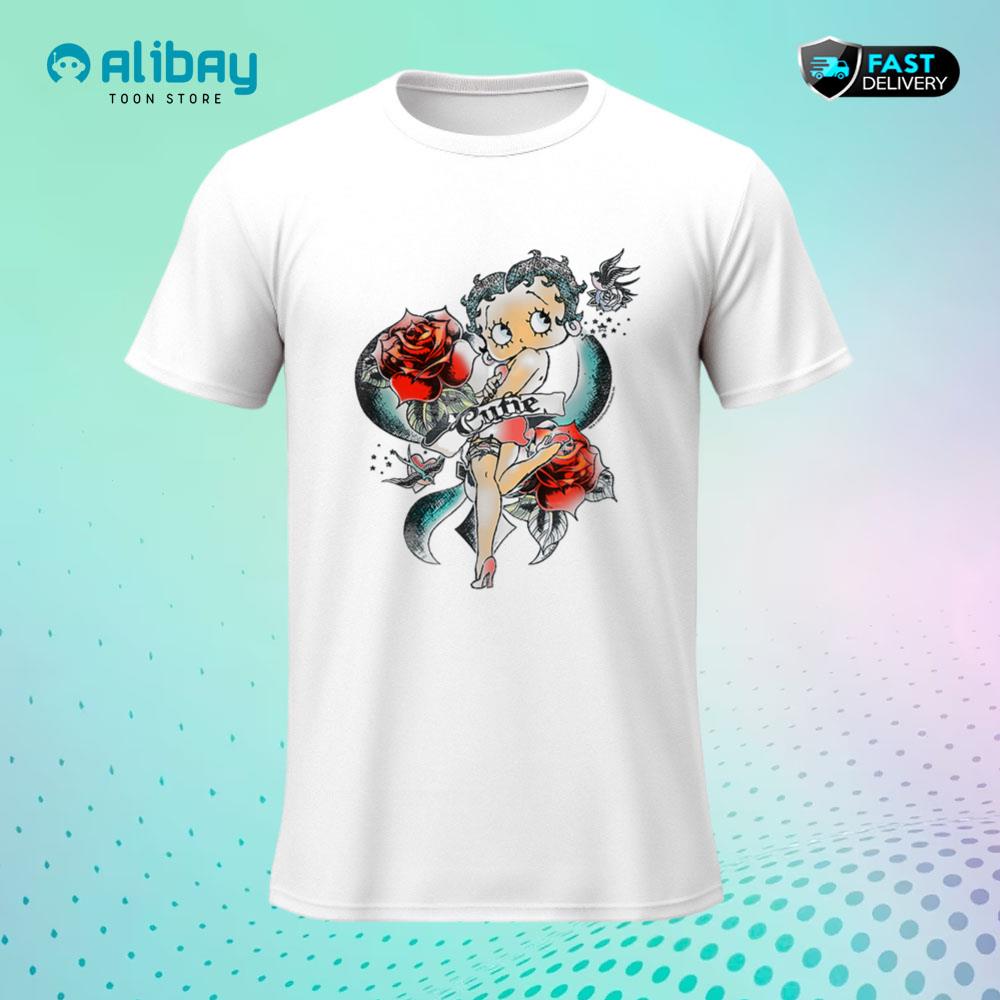 Betty Boop Cutie Floral Flash Art T-Shirt