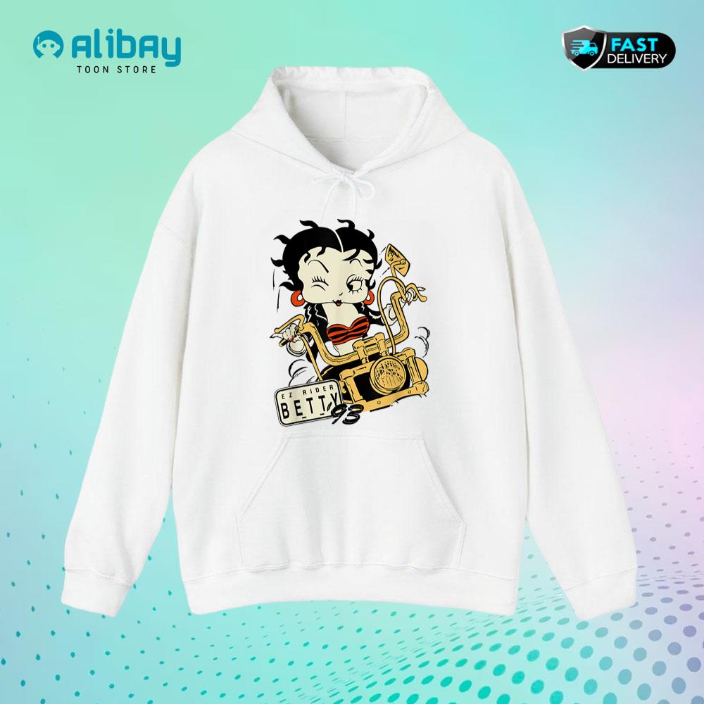 Betty Boop Ez Rider Betty Pullover Hoodie