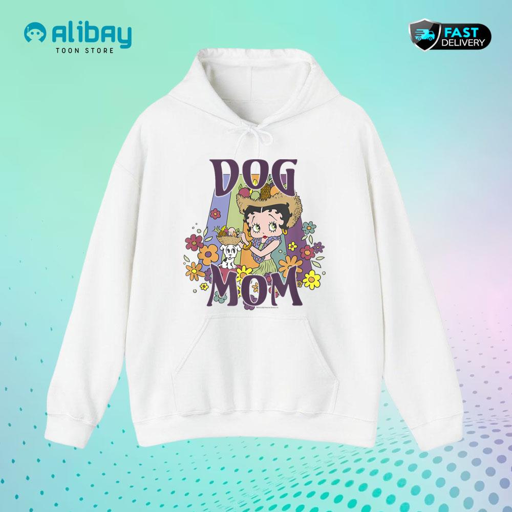 Betty Boop Mother's Day Dog Mom Floral Pullover Hoodie