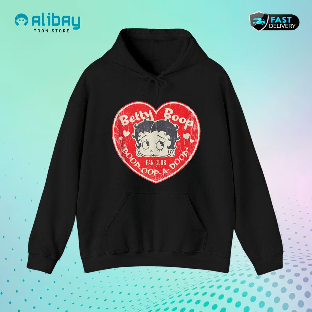 Betty Boop Oop A Doop Love Heart Pullover Hoodie