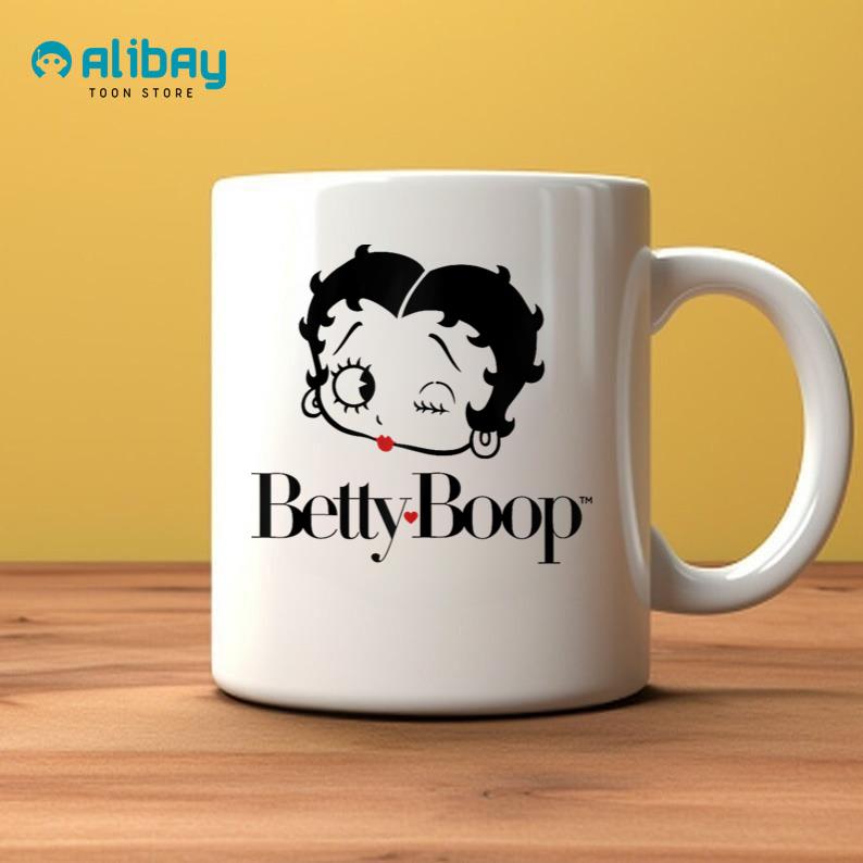 Betty Boop Red Heart Wink Raglan Baseball Coffee Mug