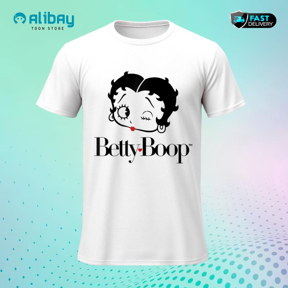 Betty Boop Red Heart Wink Raglan Baseball T-Shirt