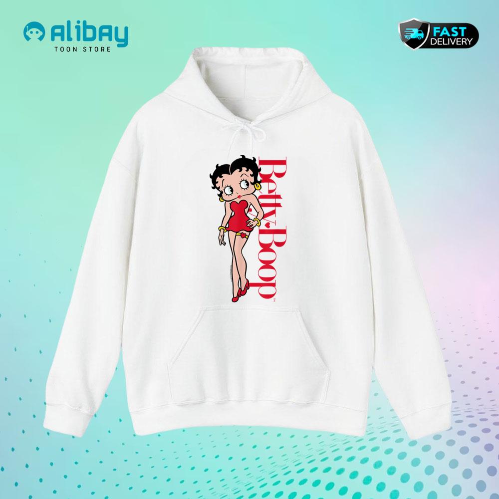 Betty Boop Vertical Text Portrait Pullover Hoodie