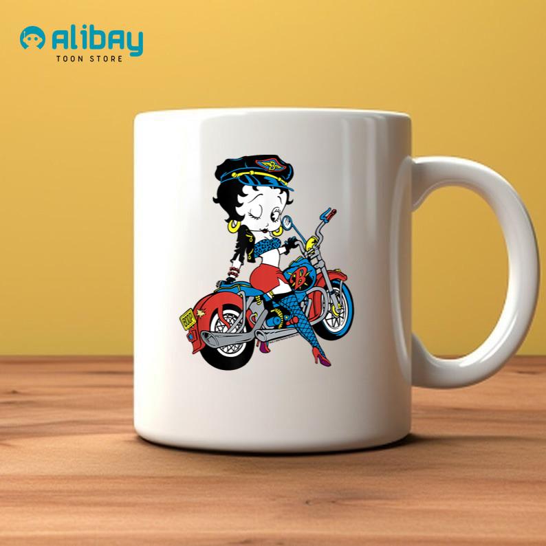 Betty Boop Vintage Biker Babe Color Pop Motorcycle Coffee Mug