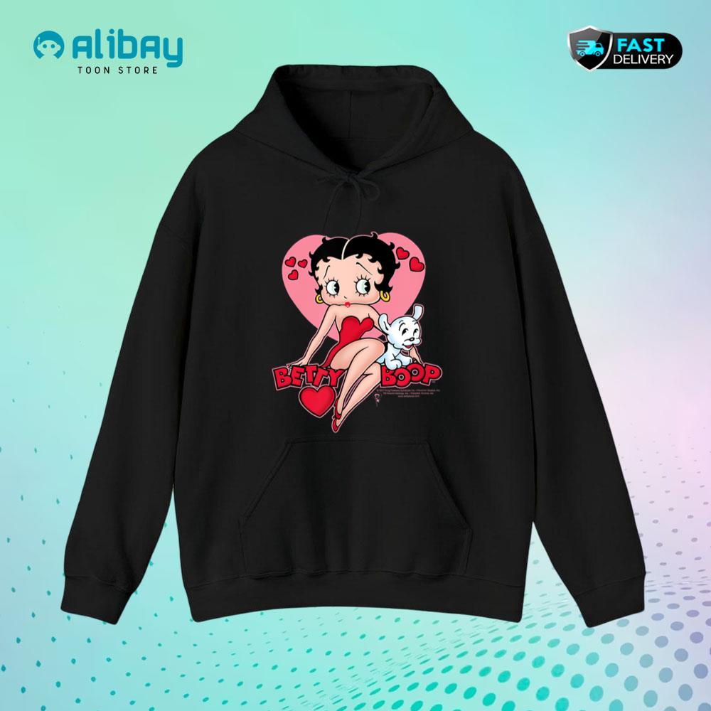 Betty Boop With Dog Pullover Hoodie