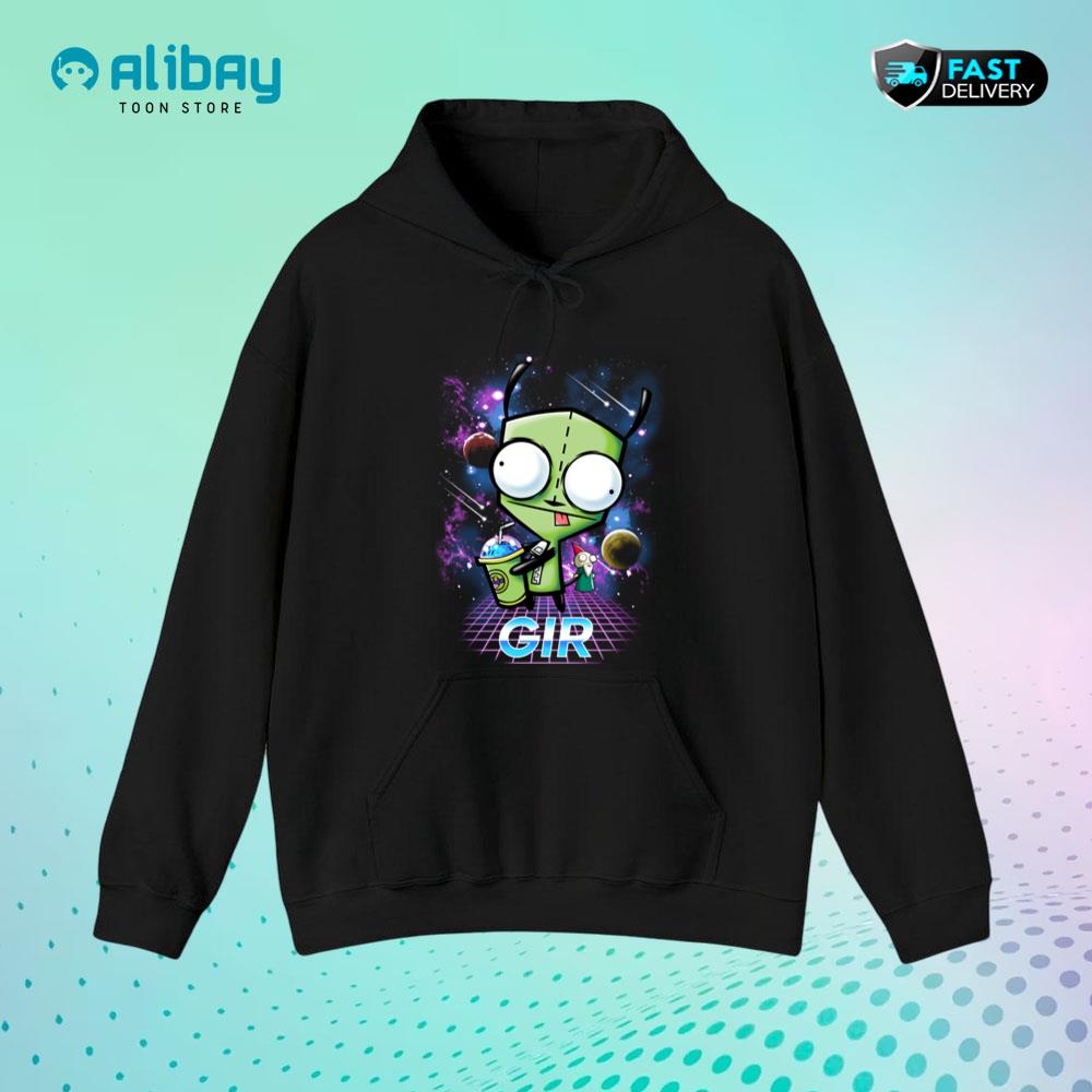 Invader Zim Gir 80's Galaxy Mash Up Pullover Hoodie