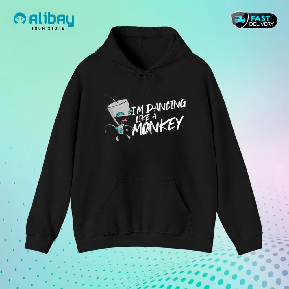 Invader Zim Gir I'm Dancing Like A Monkey Portrait Pullover Hoodie