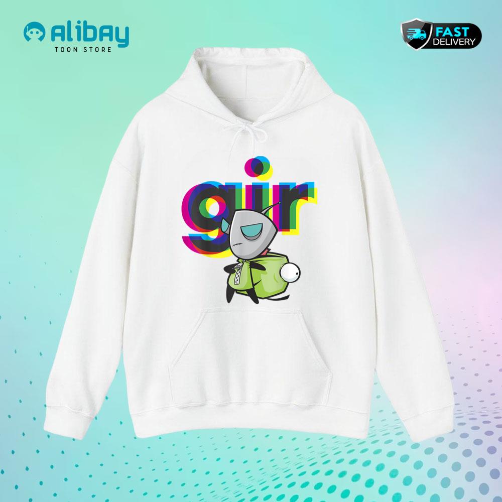 Invader Zim Gir Mask Off Colorful Power Stance Portrait Pullover Hoodie