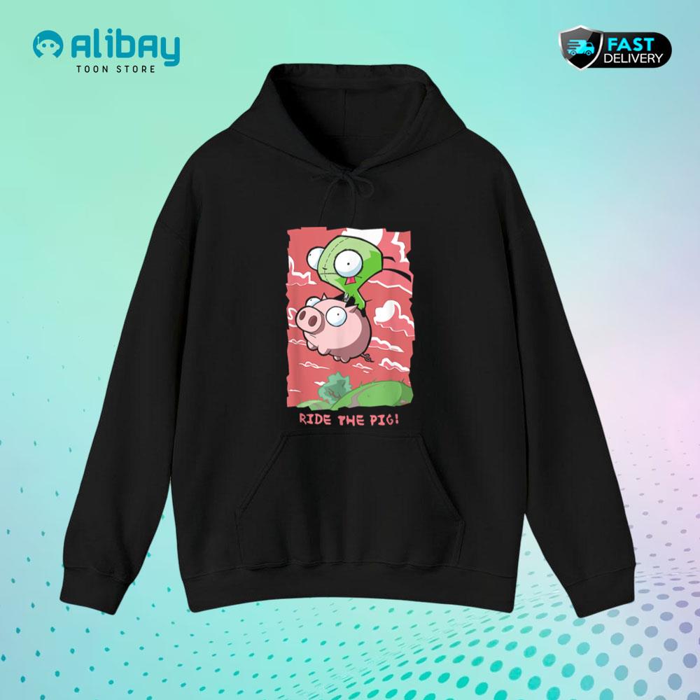 Invader Zim G.I.R Ride The Pig! Hilarious Pullover Hoodie