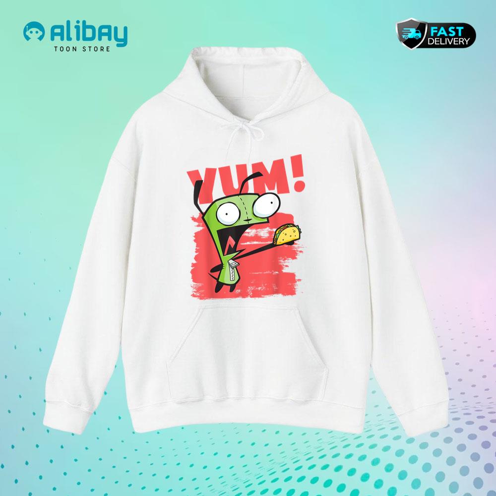 Invader Zim Gir With A Taco Pullover Hoodie