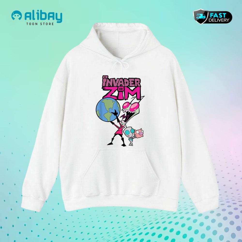 Invader Zim Holding World Pullover Hoodie