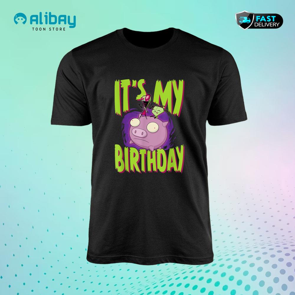 Invader Zim It's My Birthday Zim & Gir Riding Pig T-Shirt