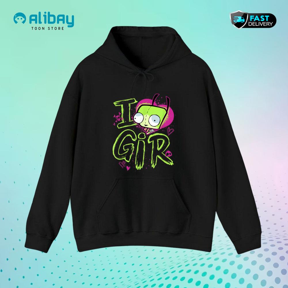 Invader Zim Valentine's Day I Love Gir Pullover Hoodie