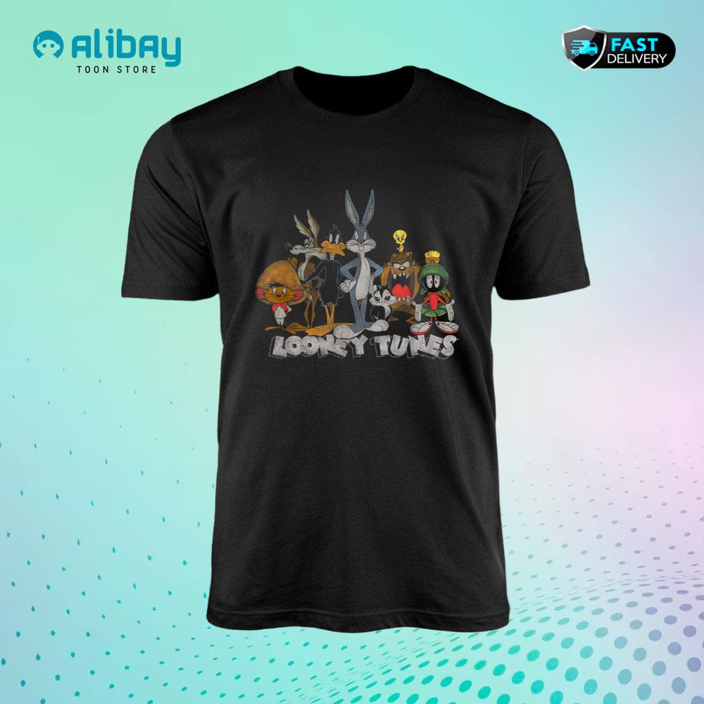 Looney Tunes Group Shot Distressed Line Up T-Shirt