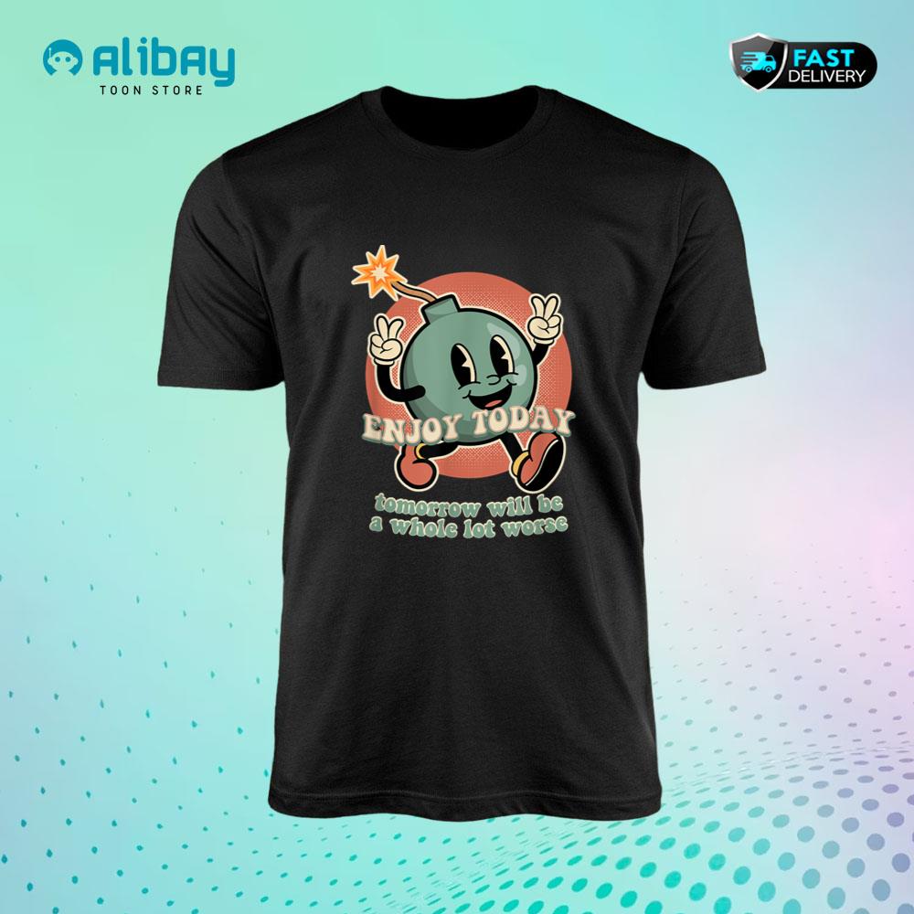 Retro Cartoon Bomb Nihilism T-Shirt