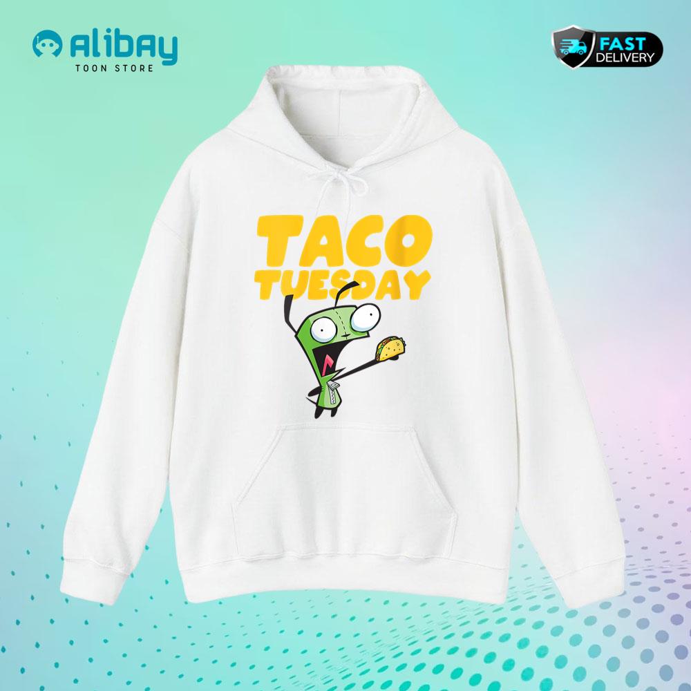 Womens Nickelodeon Invader Zim GIR Taco Tuesday's Pullover Hoodie