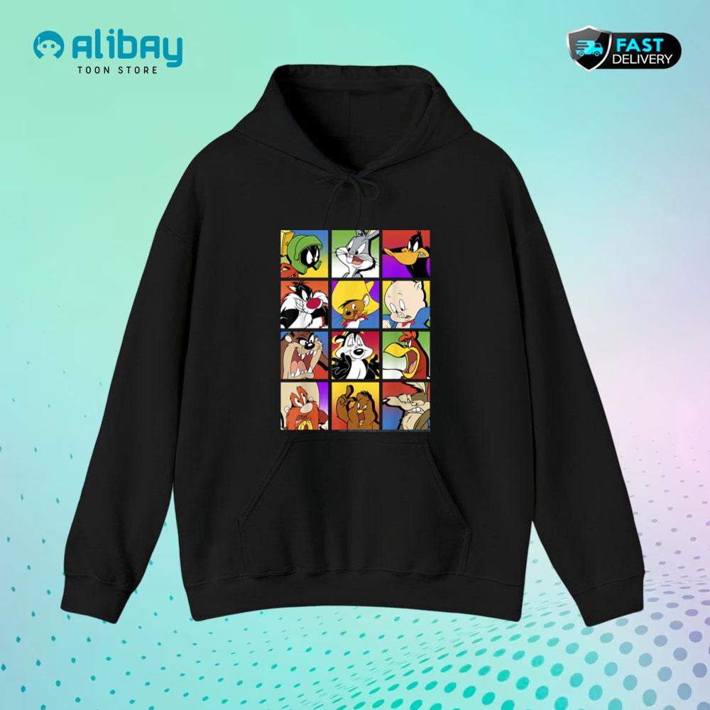 Looney Tunes Group Shot Box Up Pullover Hoodie