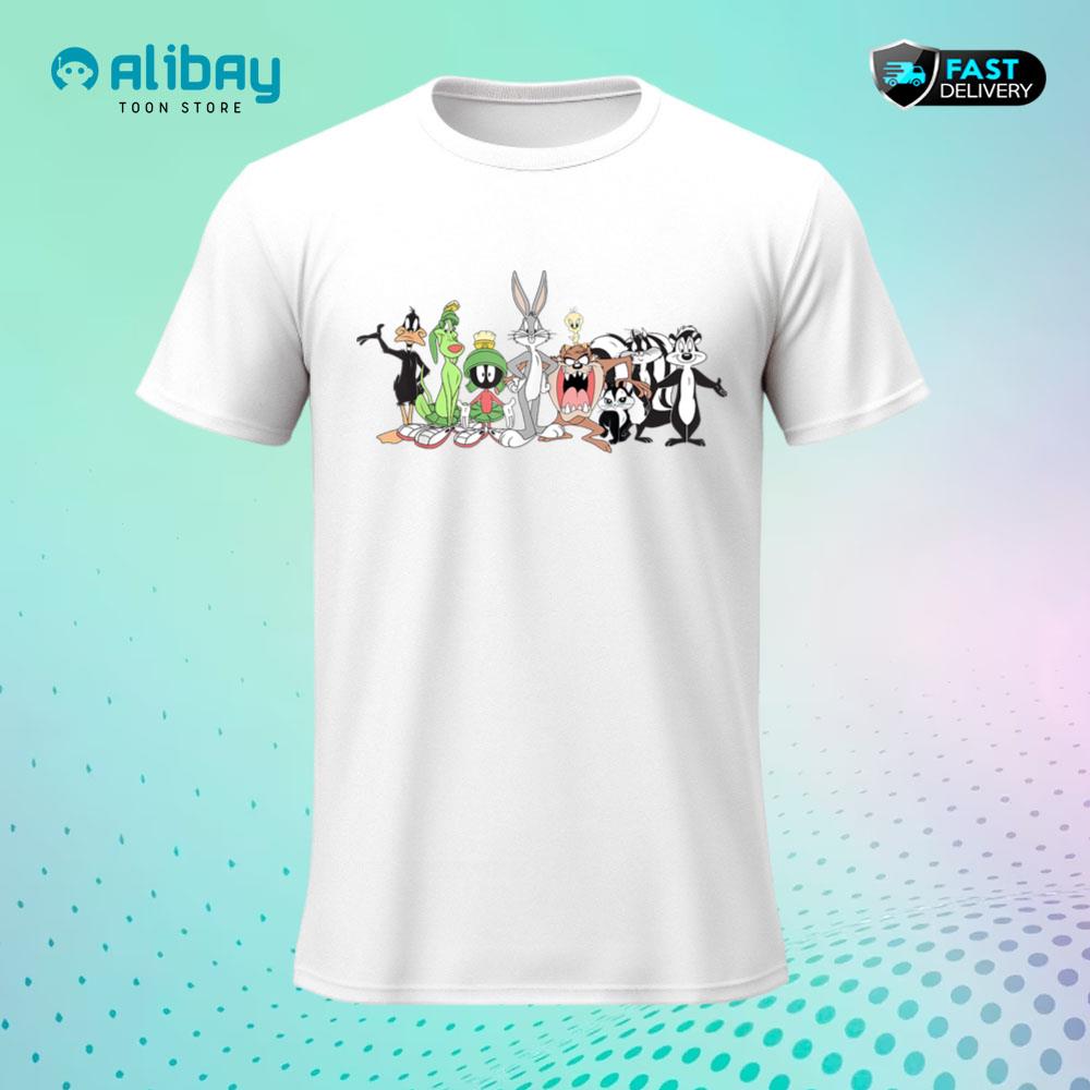 Looney Tunes Group Shot Line Up Front & Back T-Shirt