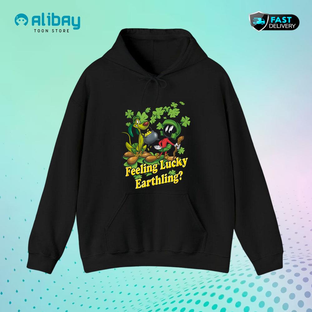 Looney Tunes Marvin The Martian Feeling Lucky Pullover Hoodie