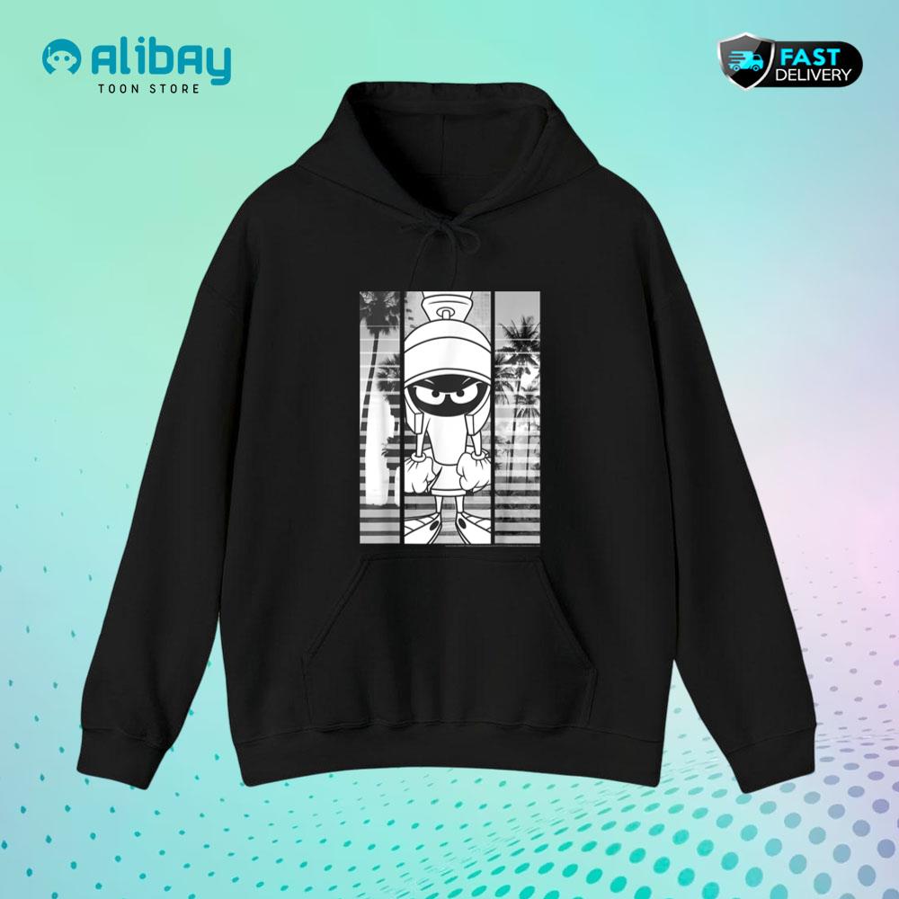 Looney Tunes Marvin The Martian Lined Portrait Pullover Hoodie