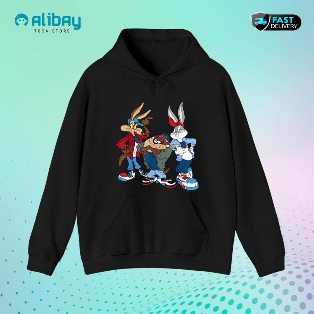 Looney Tunes Wiley, Bugs, Taz Pullover Hoodie